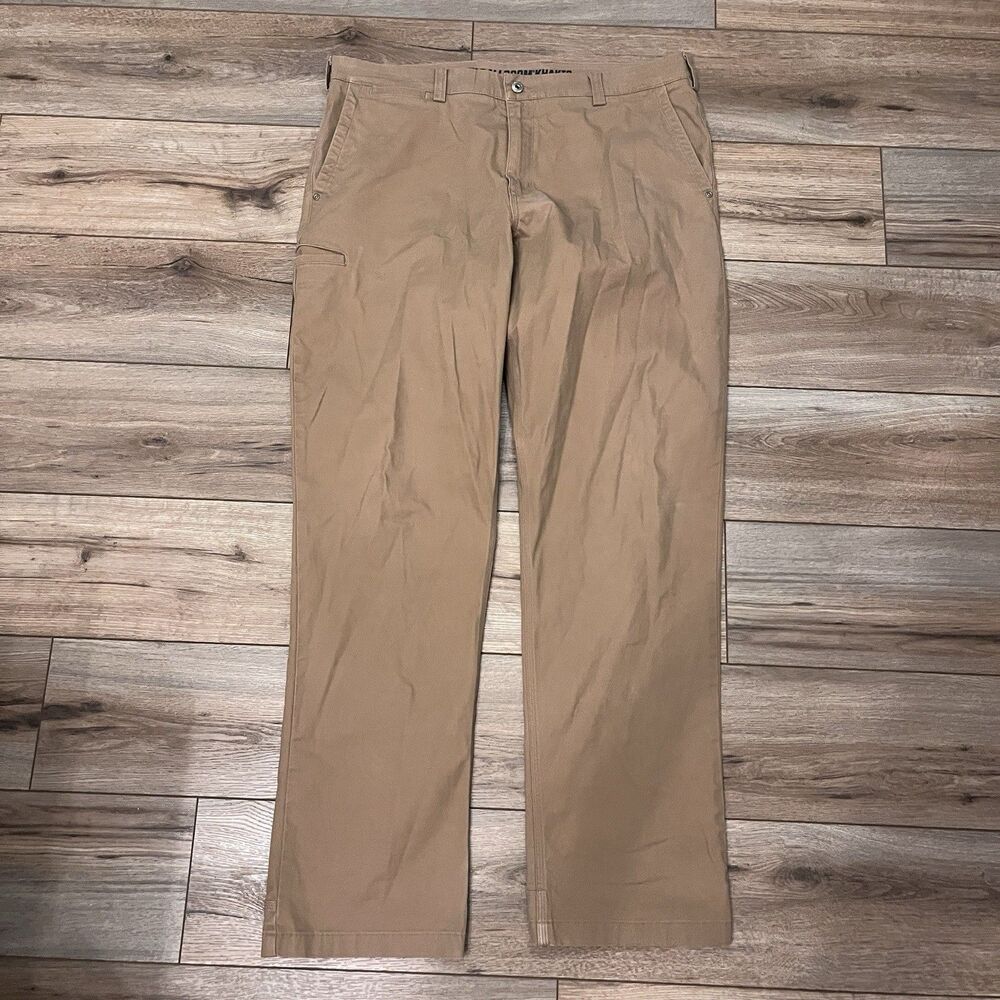 Duluth Trading Co Flex Ballroom Khakis Pants Relaxed Fit Brown Mens 38x36 -40x35